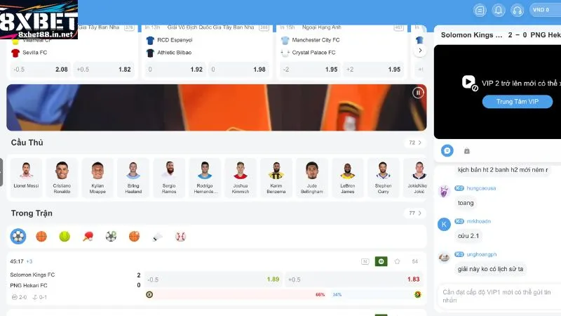 giao dien trang chu 8xbet hien dai don chao nguoi choi