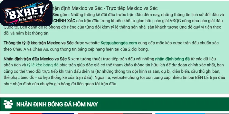 Thông số cá cược trận đấu thay đổi liên tục